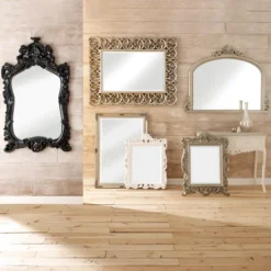 Dunelm Swept Rectangle Wall Mirror, Silver 74x104cm -Elegant Home 1000010167 alt02
