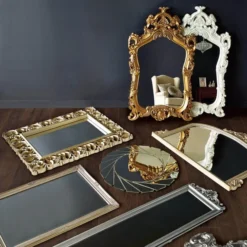 Dunelm Swept Rectangle Wall Mirror, Silver 74x104cm -Elegant Home 1000010167 alt03