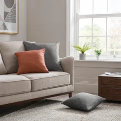 Dunelm Barkweave Square Cushion -Elegant Home 1000091688 alt06 1