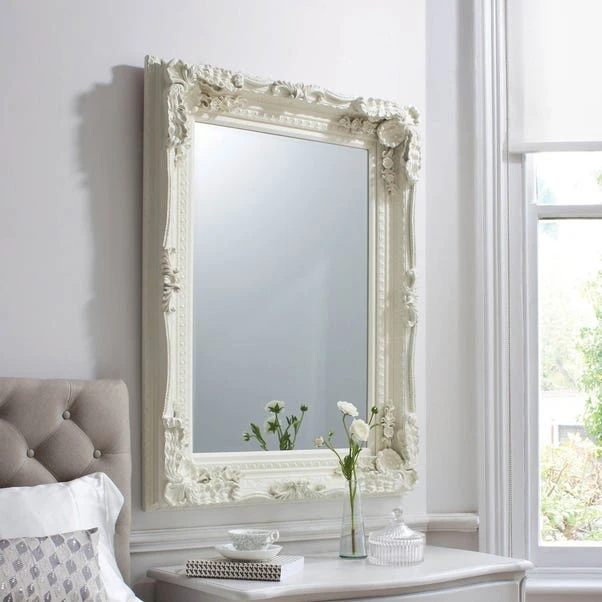 Cedar & Sage Charlton Wall Mirror, Cream 119x89cm 2 Cedar & Sage Charlton Wall Mirror, Cream 119x89cm - Image 2