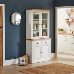 Dunelm Round Hanging Chain Wall Mirror, Black 45cm -Elegant Home 1000146672 alt02