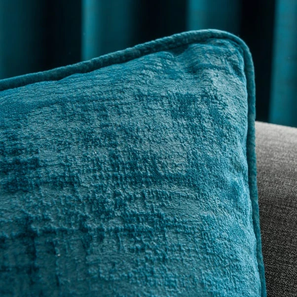 Dunelm Ruben Velvet Teal Cushion 2 Dunelm Ruben Velvet Teal Cushion - Image 2