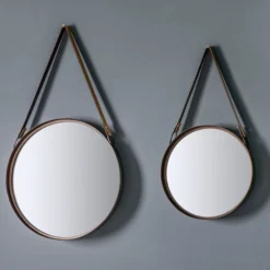 Cedar & Sage Set Of 2 Elkton Round Bronze Mirrors -Elegant Home 1000156541 alt02