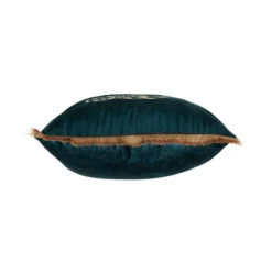 Dunelm Three Monkeys Teal Velvet Cushion -Elegant Home 1000157718 alt02