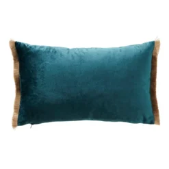 Dunelm Three Monkeys Teal Velvet Cushion -Elegant Home 1000157718 alt03