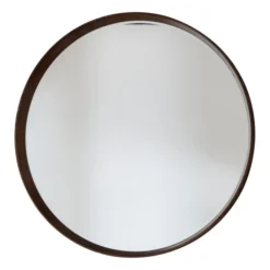 Cedar & Sage Sutton Round Walnut Wall Mirror, 100cm -Elegant Home 1000160430 alt02