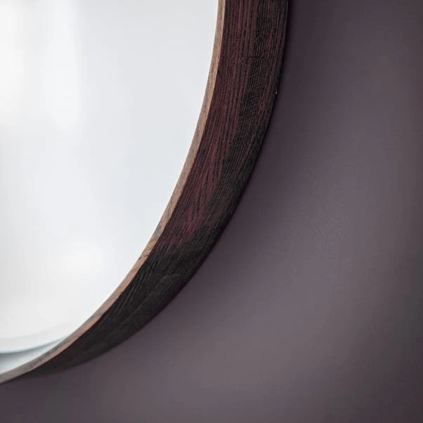 Cedar & Sage Sutton Round Walnut Wall Mirror, 74cm 2 Cedar & Sage Sutton Round Walnut Wall Mirror, 74cm - Image 2