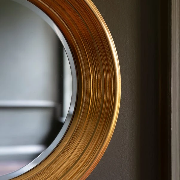 Cedar & Sage Dudley Round Wall Mirror Gold, 65cm 2 Cedar & Sage Dudley Round Wall Mirror Gold, 65cm - Image 2