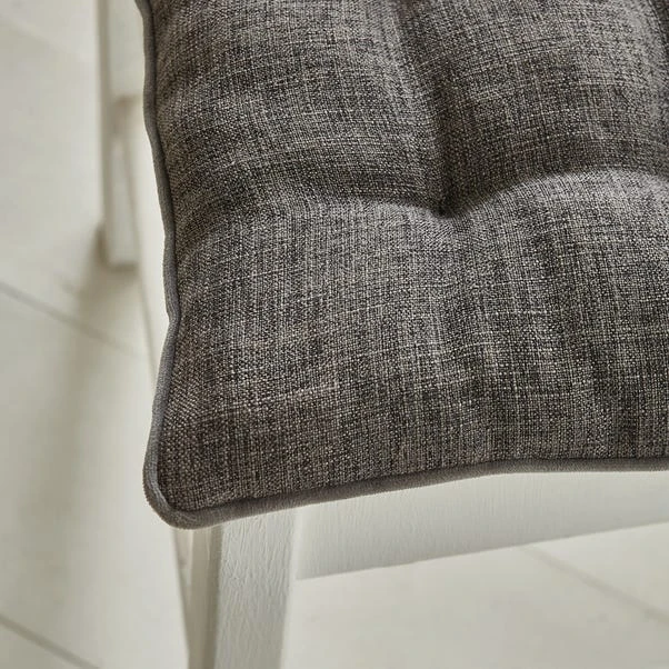 Dunelm 9 Stitch Charcoal Velvet Seat Pad 2 Dunelm 9 Stitch Charcoal Velvet Seat Pad - Image 2