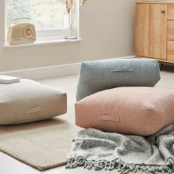 Chenille Duck Egg Slub Floor Cushion -Elegant Home 1000165127 alt06