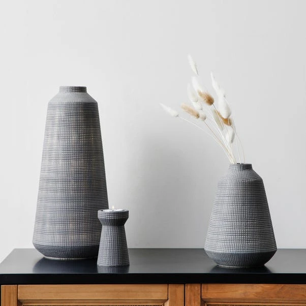 Dunelm Small Matte Grey Ceramic Vase 2 Dunelm Small Matte Grey Ceramic Vase - Image 2