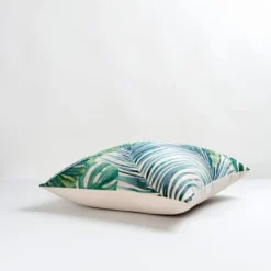 Dunelm Palm Leaf Tapestry Teal Cushion Cover -Elegant Home 1000180404 alt02