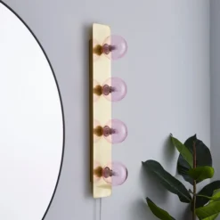 Dunelm Coco Hollywood Mirror Light, Brushed Gold & Chrome Pink 9x55cm 6 Dunelm Coco Hollywood Mirror Light, Brushed Gold & Chrome Pink 9x55cm -Elegant Home 1000181951 alt01