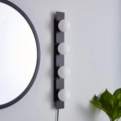 Dunelm Coco Hollywood Mirror Light, Black & White 9x55cm -Elegant Home 1000181953 alt01