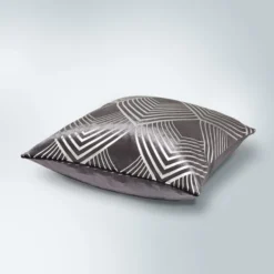 Dunelm Geo Silver Foil Cushion -Elegant Home 1000181982 alt02