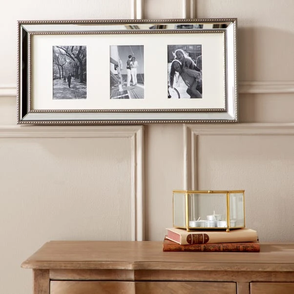 Dorma Champagne 3 Aperture Mirrored Photo Frame 1 Dorma Champagne 3 Aperture Mirrored Photo Frame