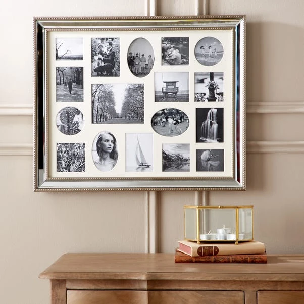 Dorma Champagne 17 Aperture Mirrored Photo Frame 1 Dorma Champagne 17 Aperture Mirrored Photo Frame