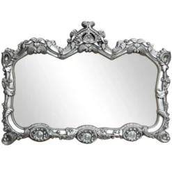 Dunelm Ormolu Ornate Wall Mirror, Silver 85x117cm