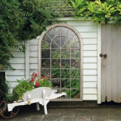 Milton Manor Venice Distressed Sand Outdoor Window Mirror, 160x91cm