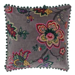Paoletti Palampur Floral Velvet Cushion
