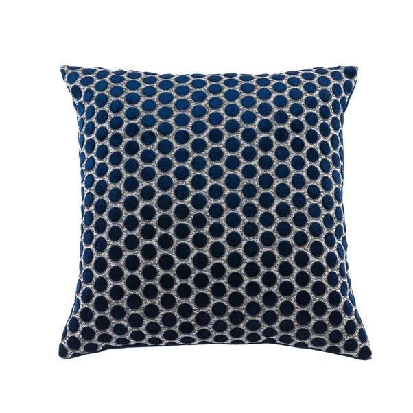 Dunelm Cut Velvet Polka Dot Navy Cushion 2 Dunelm Cut Velvet Polka Dot Navy Cushion - Image 2