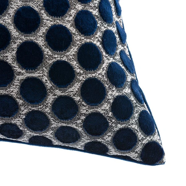 Dunelm Cut Velvet Polka Dot Navy Cushion 4 Dunelm Cut Velvet Polka Dot Navy Cushion - Image 4