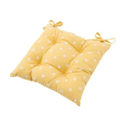 Dunelm Dotty Yellow Seat Pad