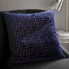 Dunelm Key Cut Velvet Navy Cushion Cover