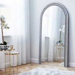 Elegant Home 42 Dunelm Glam Gem Edge Arched Leaner Mirror, 80x150cm