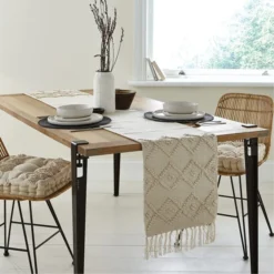 Dunelm Macrame Global Box Seat Pad -Elegant Home 30689641 alt03