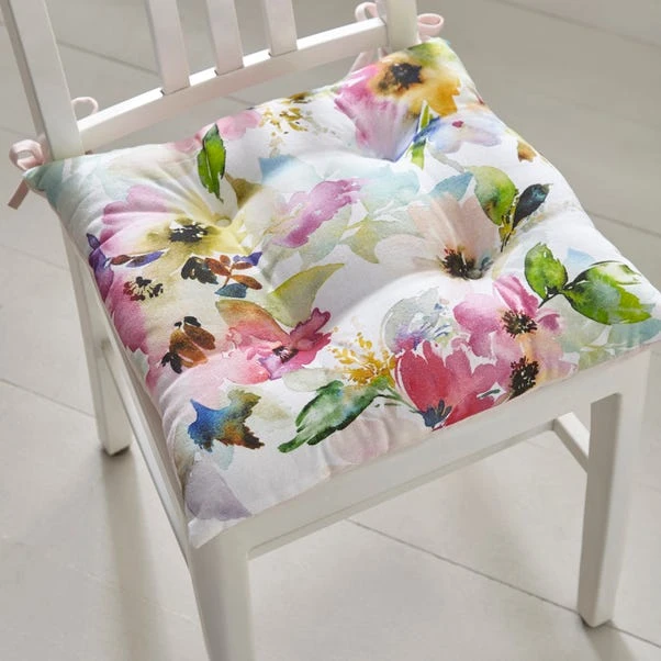 Dunelm Sophia Floral Seat Pad 1 Dunelm Sophia Floral Seat Pad