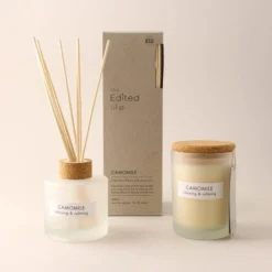 Dunelm Natural Chamomile Soy Wax Blend Candle Diffuser Set