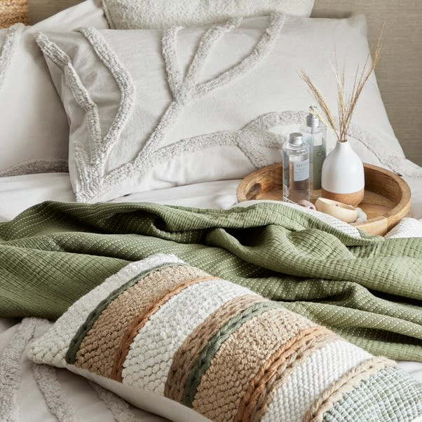 Dunelm Natural Plaited Cushion 6 Dunelm Natural Plaited Cushion - Image 6