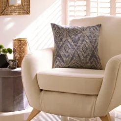 Dunelm Geo Diamond Navy Cushion Cover