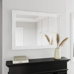 Elegant Home 88 Dunelm Swept Wall Mirror, White 104x74cm