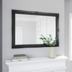Dunelm Swept Wall Mirror, Black 104x74cm