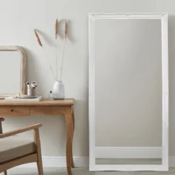 Dunelm Swept Large Leaner Mirror, White 174x87cm
