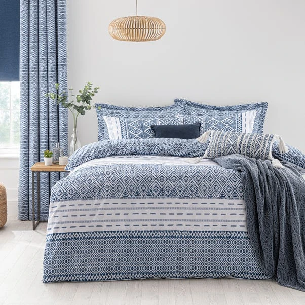 Dunelm Jax Blue Mosaic Cushion 2 Dunelm Jax Blue Mosaic Cushion - Image 2