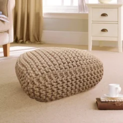 Dunelm Hand Woven Natural Floor Cushion