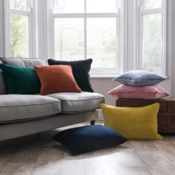 Dunelm Clara Cotton Velvet Square Cushion -Elegant Home 30727456 alt05