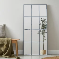 Dunelm Luxe Grey Window Mirror, 150x70cm
