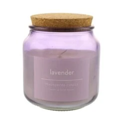 Dunelm Lavender Jar Candle With Cork Lid -Elegant Home 30731506 alt02