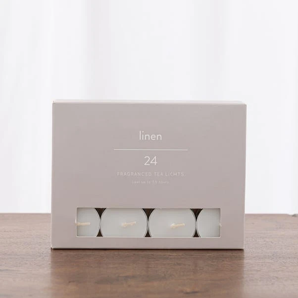 Dunelm Pack Of 24 Linen Tealights 1 Dunelm Pack Of 24 Linen Tealights