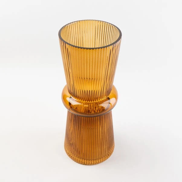 Dunelm Tall Glass Amber Vase 24cm 2 Dunelm Tall Glass Amber Vase 24cm - Image 2