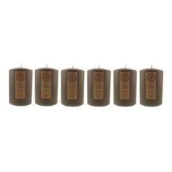Dunelm Pack Of 6 Charcoal Pillar Candles