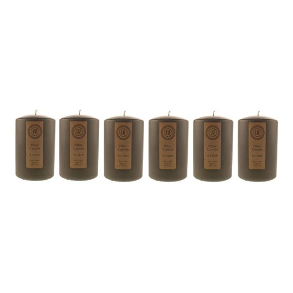 Dunelm Pack Of 6 Charcoal Pillar Candles 1 Dunelm Pack Of 6 Charcoal Pillar Candles