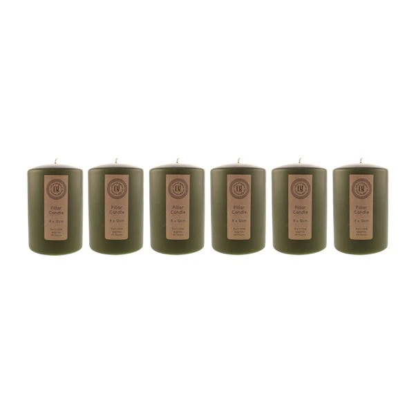 Dunelm Pack Of 6 Olive Pillar Candles 1 Dunelm Pack Of 6 Olive Pillar Candles