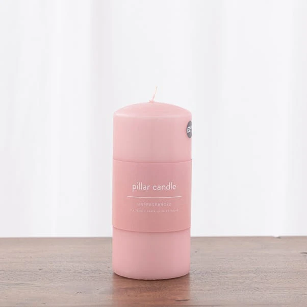 Dunelm Pack Of 6 Rose Pillar Candles 1 Dunelm Pack Of 6 Rose Pillar Candles