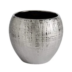 Dunelm Silver Romano Plant Pot 22cm -Elegant Home 30749222 alt02