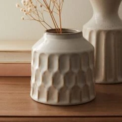 Dunelm Concave Vase Cream 12cm